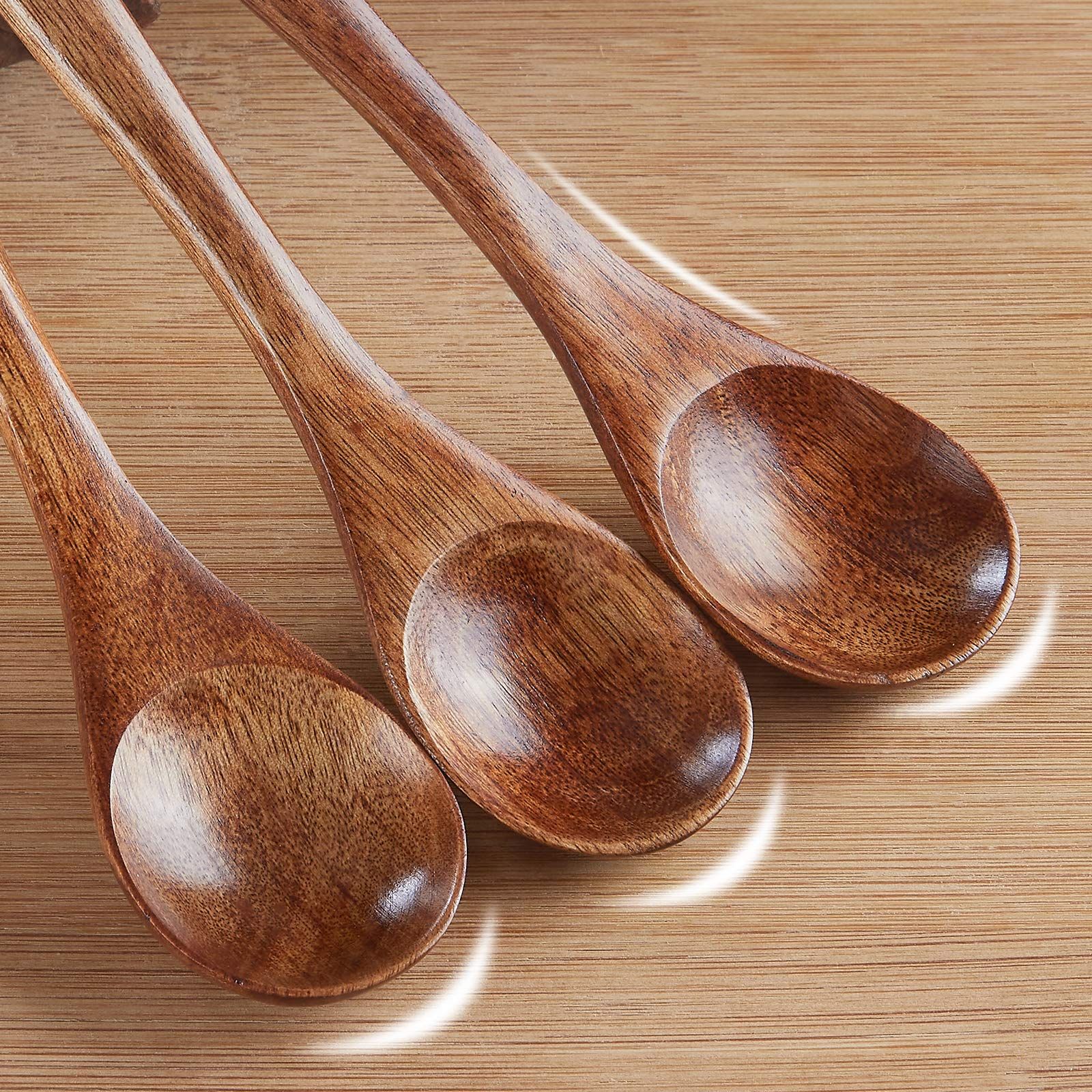 Small Wooden Spoons, 6pcs Wooden Teaspoon Sevensun Small Teaspoons Serving Wooden Utensils For Cooki | Amazon (US)