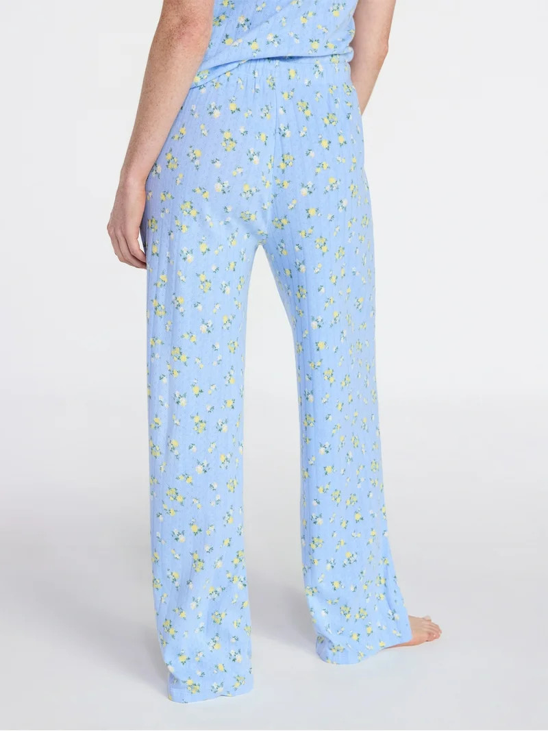 Joyspun Women’s Pointelle Knit Sleepwear Pants, 30'' Inseam, Sizes XS-3X | Walmart (US)