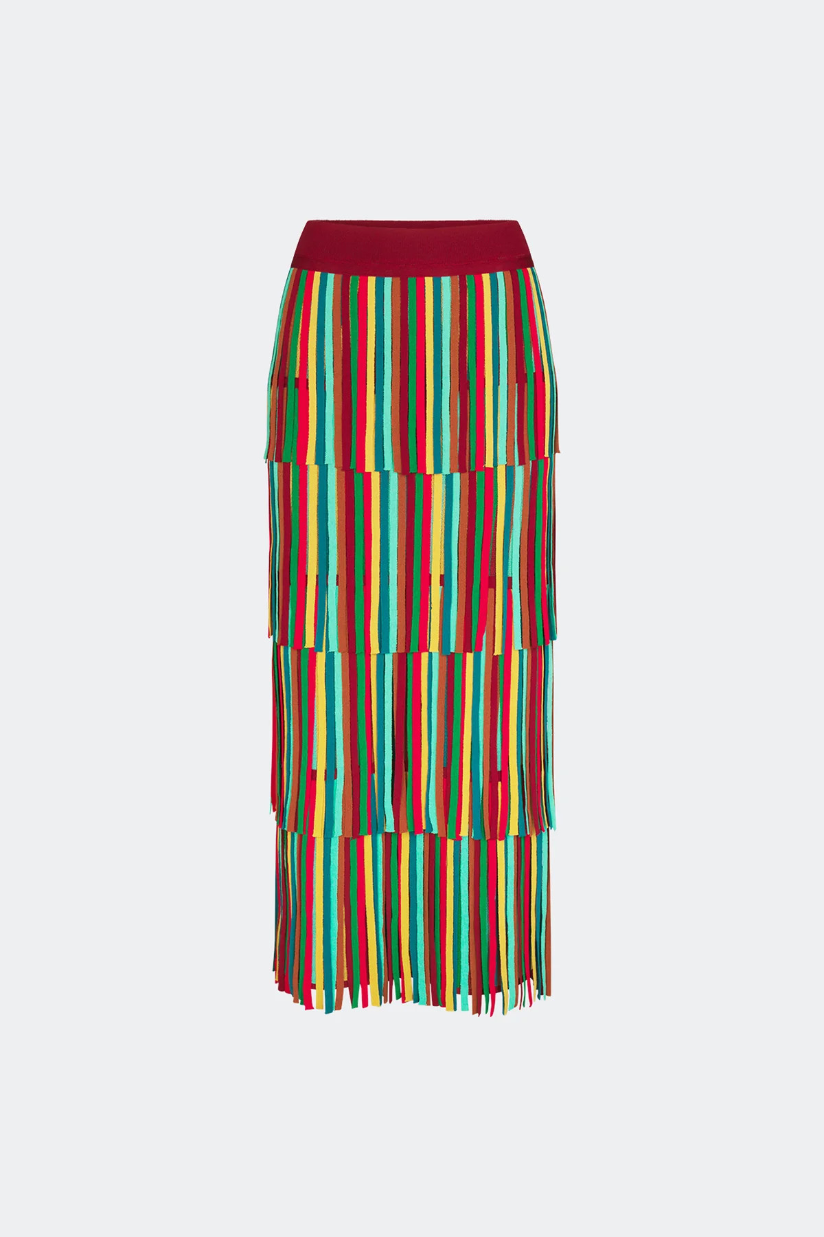 Za Za Knit Skirt In Vibrant Multi Stripe | Simon Miller