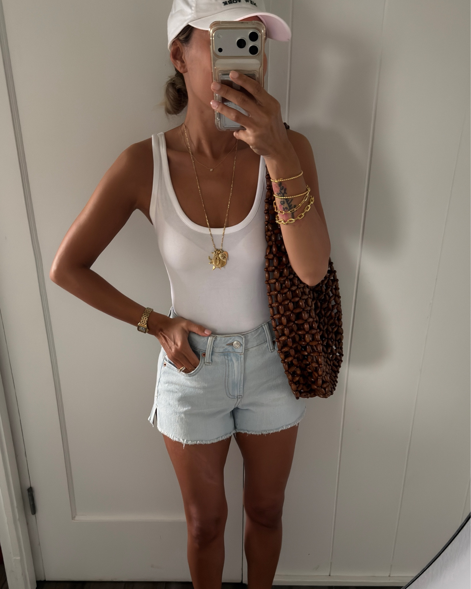 I LOVE THESE $10 WALMART DENIM SHORTS! Yes, i own 5 pairs of denim shorts and they’re all the same style. I’m very picky. I want them semi-short, 3 inch inseam and loose at the bottom ( no thigh hugging!)  They feel and almost fit like my $150 Agolde Parker shorts. 
Wearing a size 0. Absolutely GREAT. 10/10.  

#LTKPetite #LTKOver40 #LTKTravel