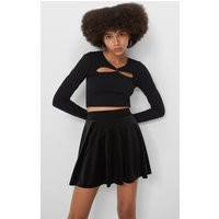 Stradivarius Velvet Mini Skort Black 4 | Stradivarius (UK)