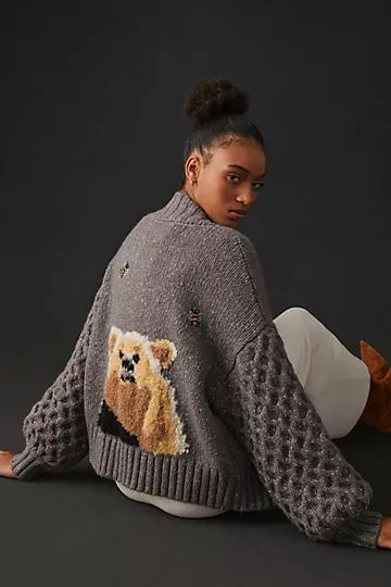 Pilcro Bear Cardigan Sweater | Anthropologie (US)