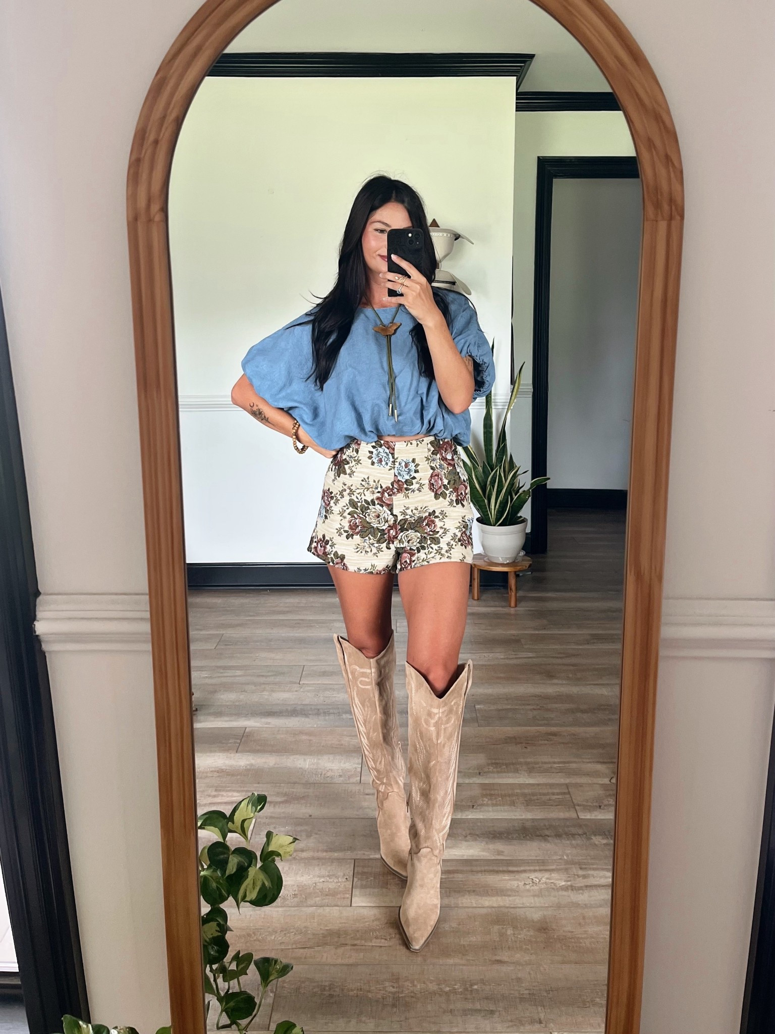 Use code LORILYNN35 or LORIG30 to save on both tapestry shorts and knee high boots 💗 shorts run slightly big. Wearing xs. Wearing small in top!

Bolo from November Maker 

#LTKootd #LTKFestival #LTKSeasonal