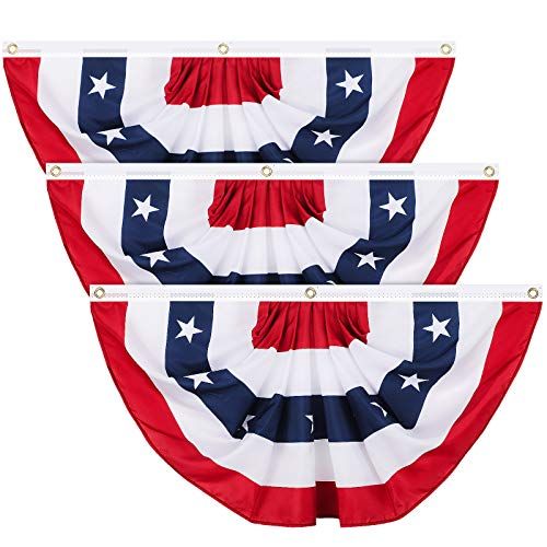 Tatuo Patriotic Decorations, 4th of July Pleated Fan Flags American US Bunting Flag Stars and Str... | Amazon (US)