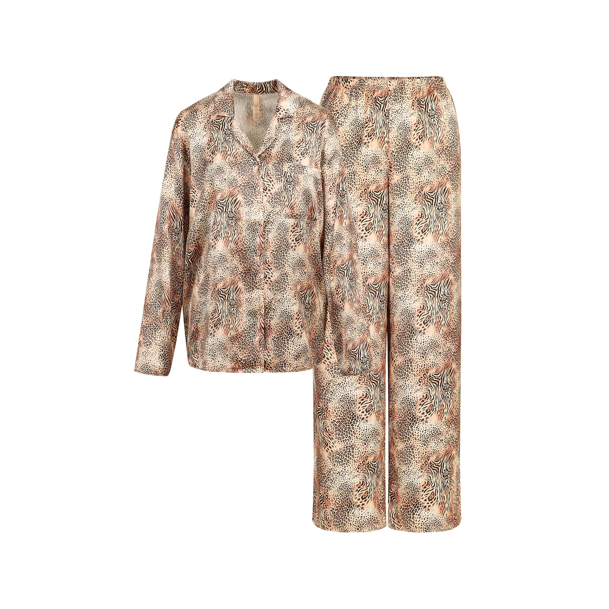 WOVEN SHINE LONG SLEEP SET | SAND MINI MULTI ANIMAL | SKIMS | SKIMS (US)