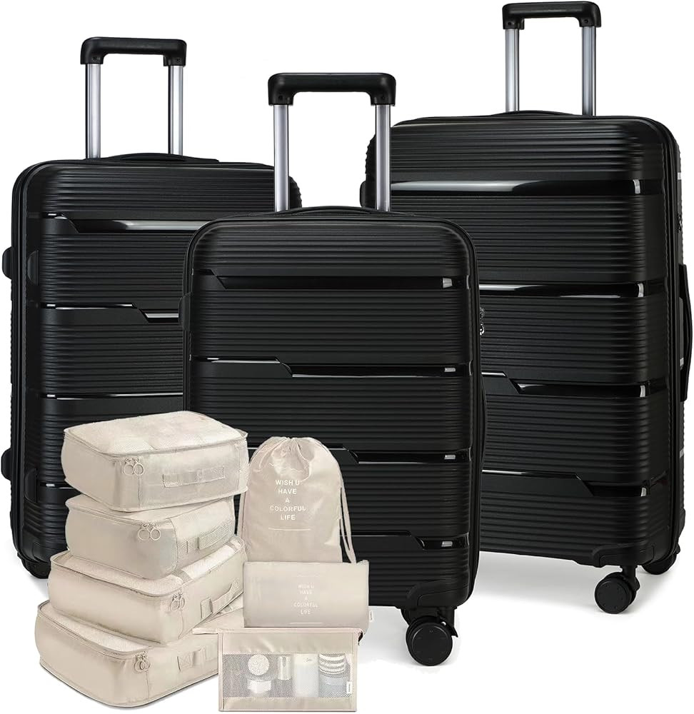 LEDAOU Luggage Sets 3 Piece Suitcase Set with 7 Set Packing Cubes Carry On Luggage with Tsa Locks... | Amazon (US)