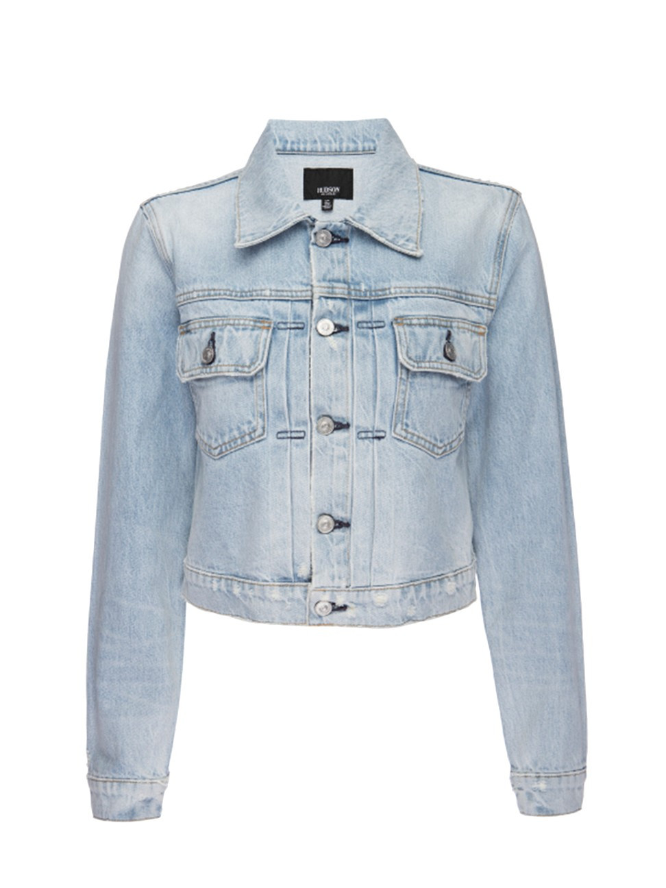 Hudson Women's Lola Cropped Denim Trucker Jacket - Outnumbered - Size XS | Saks Fifth Avenue