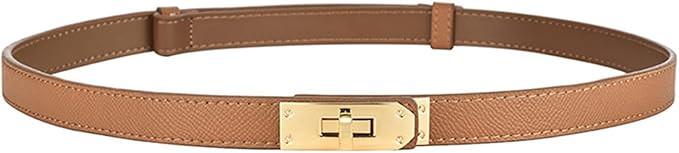 FENLDY Adjustable Thin Belts For Womens Skinny Belts For Dresses Womens Solid Color Alloy Turn Lo... | Amazon (US)