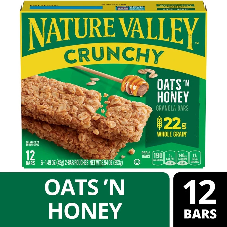 Nature Valley Crunchy Granola Bars, Oats 'n Honey, 12 Count, 8.94 oz (6 Pouches) | Walmart (US)