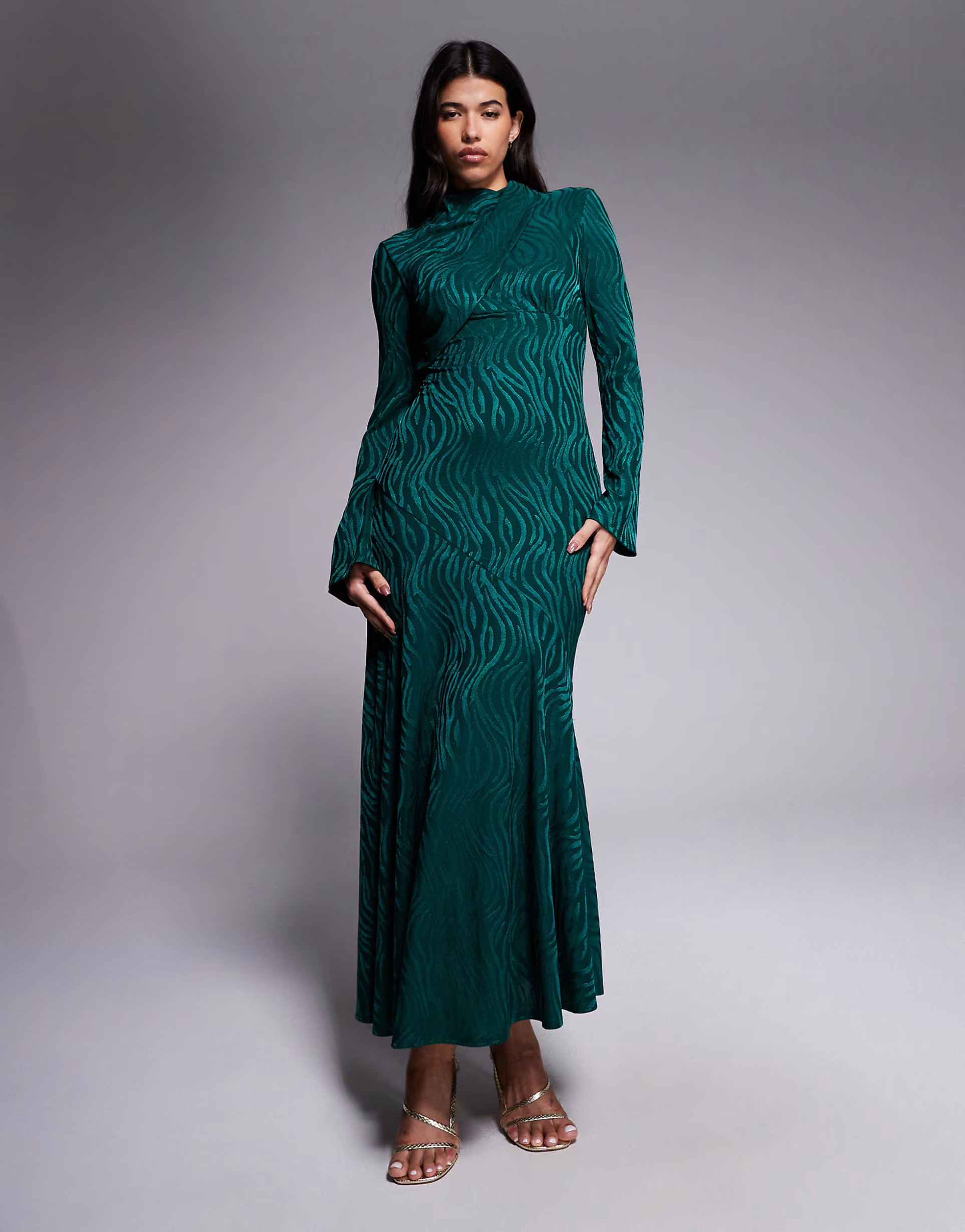 Daska high neck maxi dress in forest green | ASOS (Global)