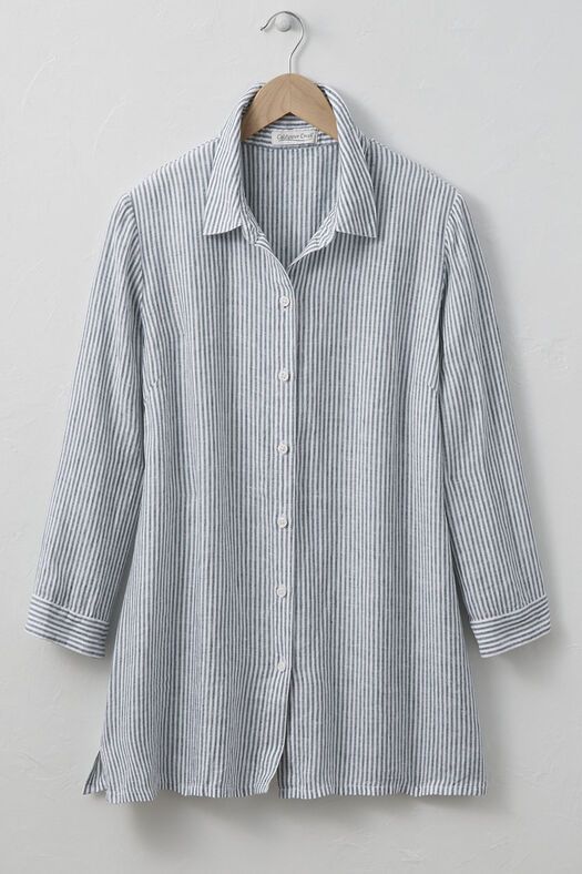 Casual Stripe Linen Big Shirt | Coldwater Creek