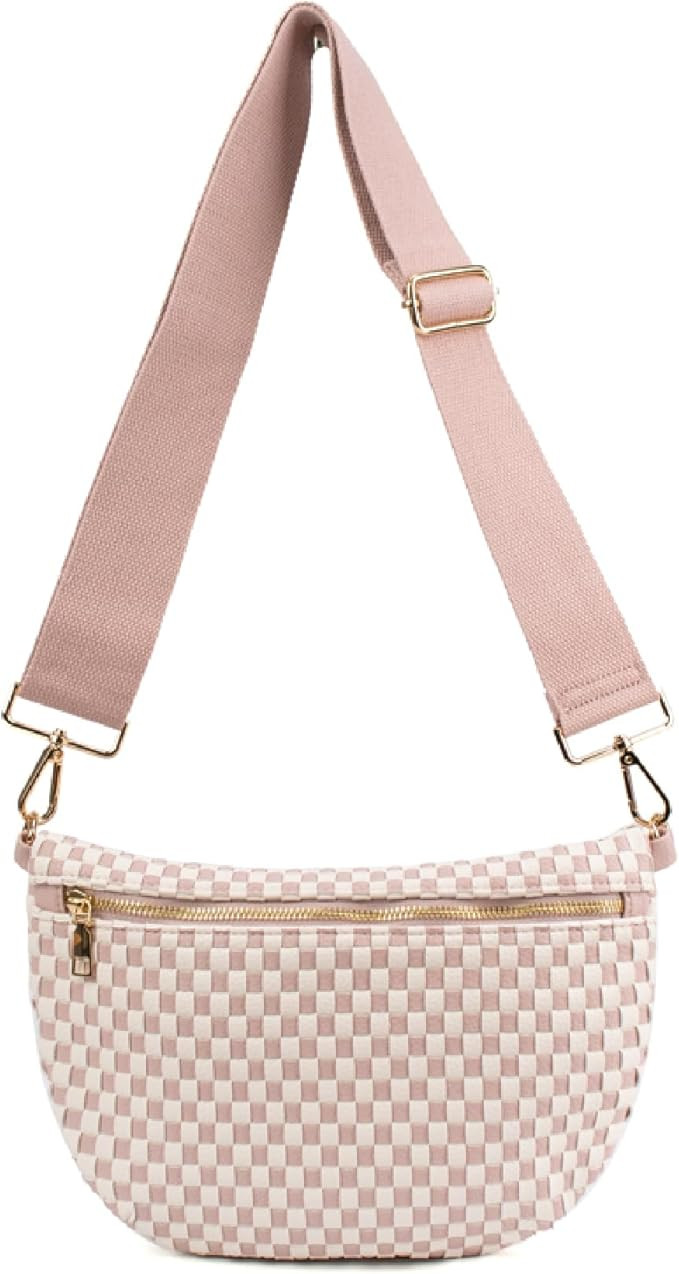 The Fiona | Woven Bum Bag | Stylish Woven Crossbody Bag | Adjustable Strap for Travel Festivals &... | Amazon (US)
