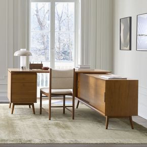 Mid-Century Modular L-Shaped Desk w/ File Cabinet & Bookcase (70") | West Elm (US)