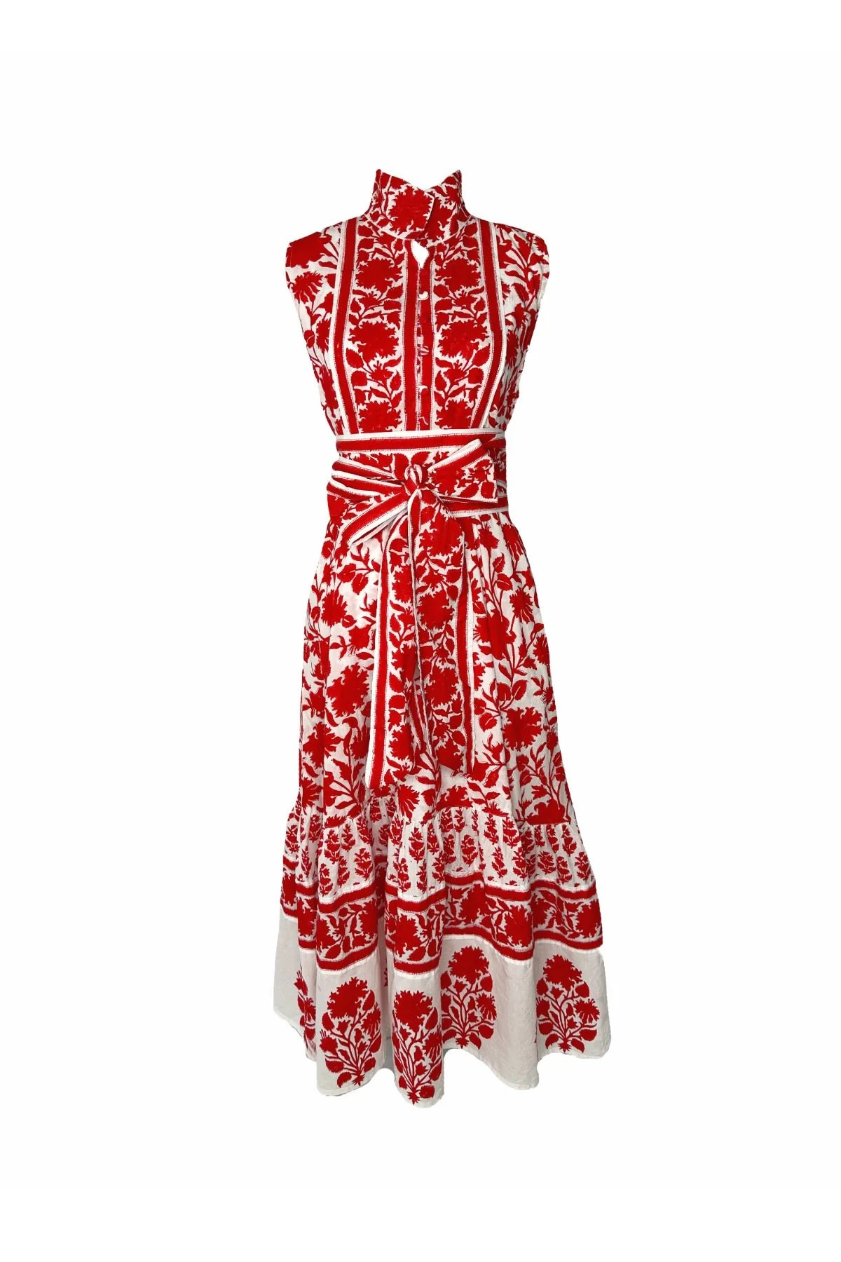 Sue Sartor Sleeveless Flounce™️ | Red/White Vintage Lily | SUE SARTOR