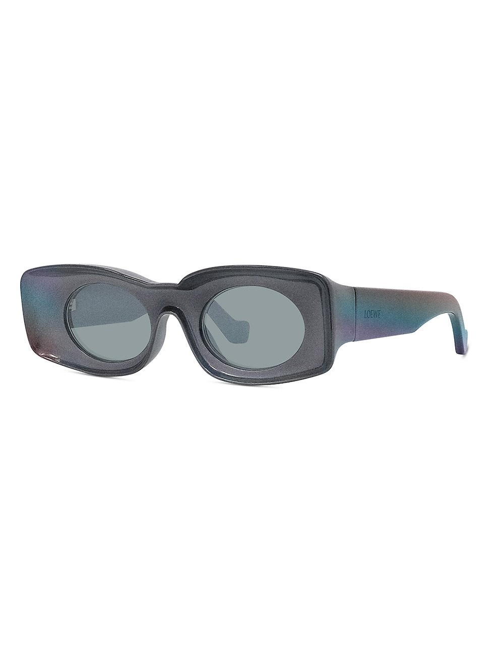Women's LOEWE x Paula's Ibiza 49MM Oval Sunglasses - Black Sparkle Blue Mirror | Saks Fifth Avenue