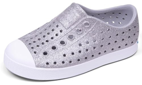 Native Shoes Unisex-Child Jefferson Bio-Bling Sneakers, Platinum Bling/Shell White, 7 Toddler | Amazon (US)