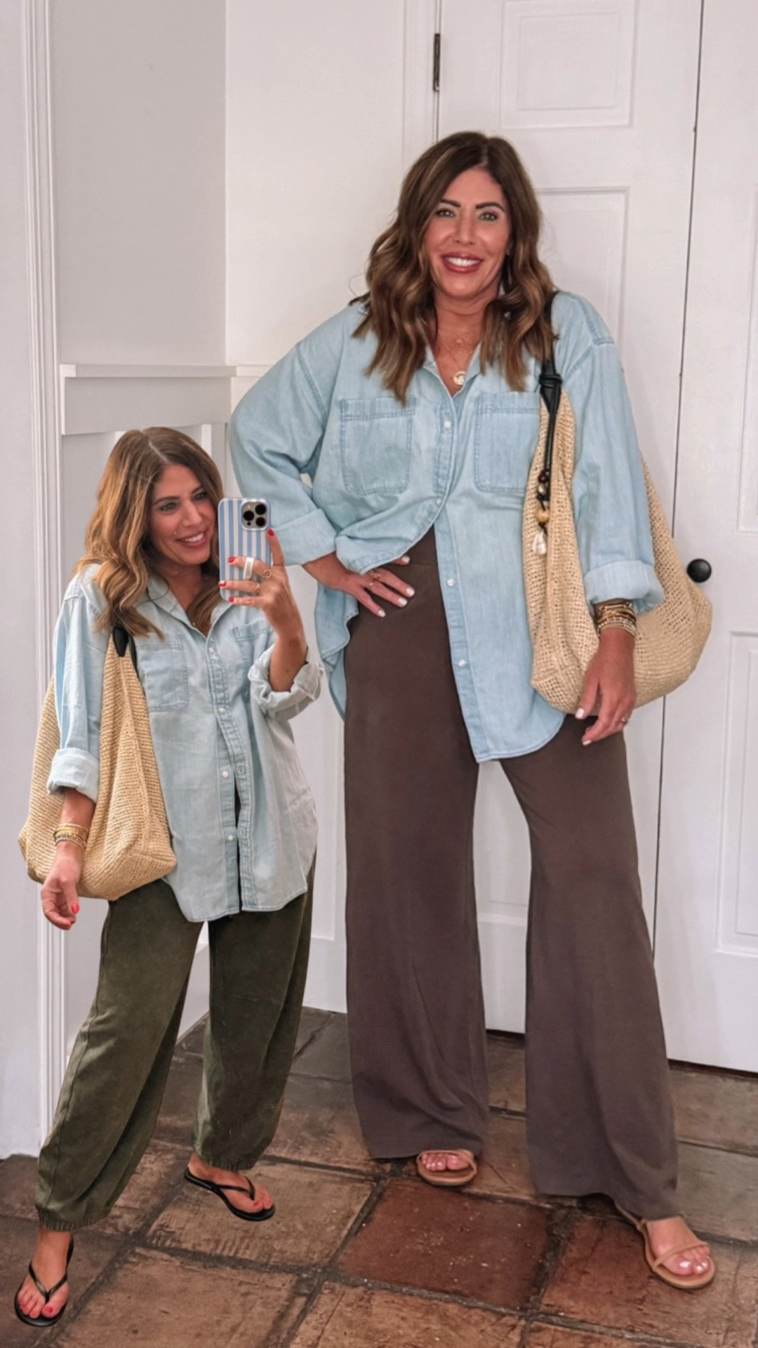 Aerie just loaded a few more sizes of this denim shirt on their site so if you did not get your hands on it the first time now is your chance I’m wearing my true size medium if you want a small smaller fit size down

Medium in joggers
Medium long in brown wide leg (out of stock in the brown but they have a couple other colors are they perfect!)

#LTKOver40 #LTKMidsize #LTKgrwm