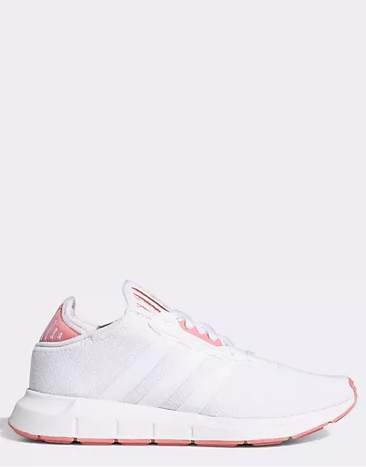 adidas Originals Swift Run sneakers in white and pink | ASOS (Global)