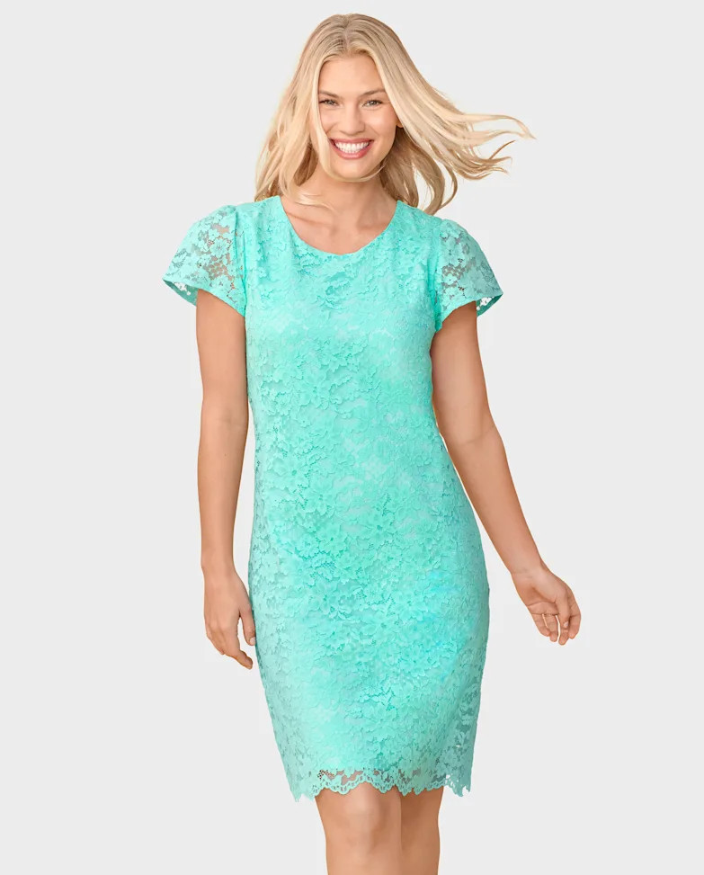 Womens Mommy And Me Lace Shift Dress - mellow aqua | The Children's Place