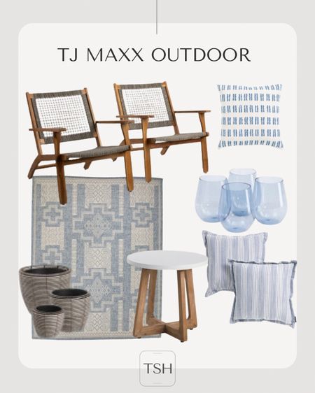 TJ Maxx outdoor furniture, outdoor rugs, outdoor decor and outdoor pillows I’m loving for a front porch, patio or deck. 

#LTKhome #LTKSeasonal #LTKFind