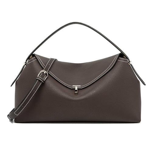 NGGU Coffee Leather Crossbody Bag for Women, Multiple Compartments for Everyday & Travel | Amazon (US)