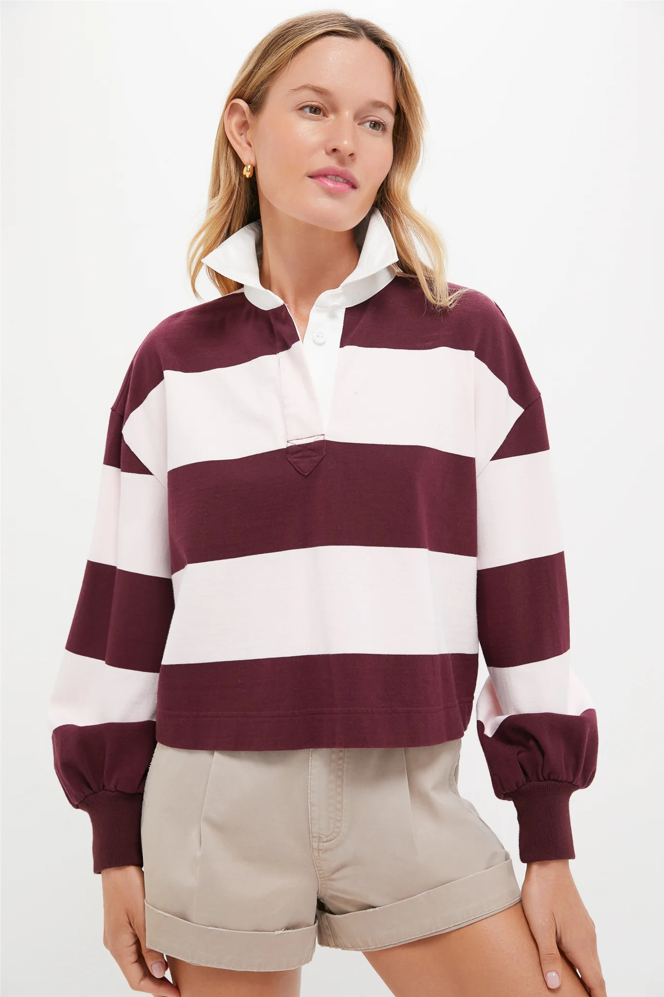 Pink and Winetasting Stripe Swiftie Rugby Polo | Tuckernuck (US)