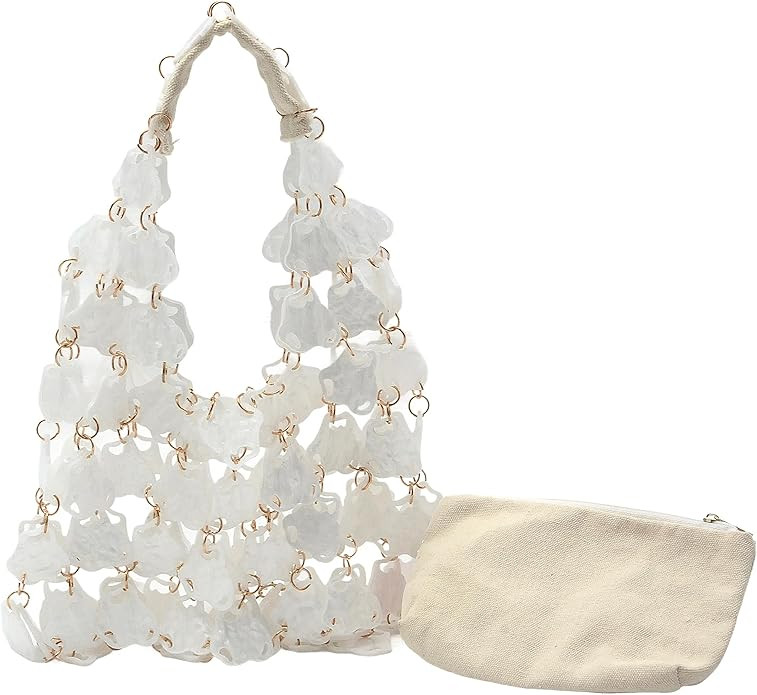 Miuco Handmade Acrylic Bionic Shell Bag Hollow Out Top Handle Bag Geometric Vacation Tote Beach H... | Amazon (US)