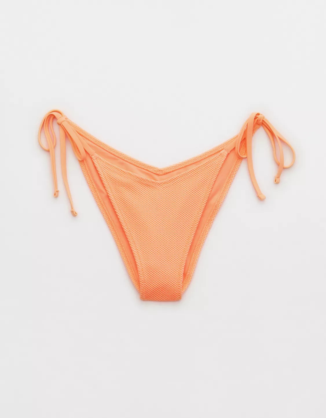 Aerie Shine Pique Low Rise Tie Cheekiest Bikini Bottom | Aerie