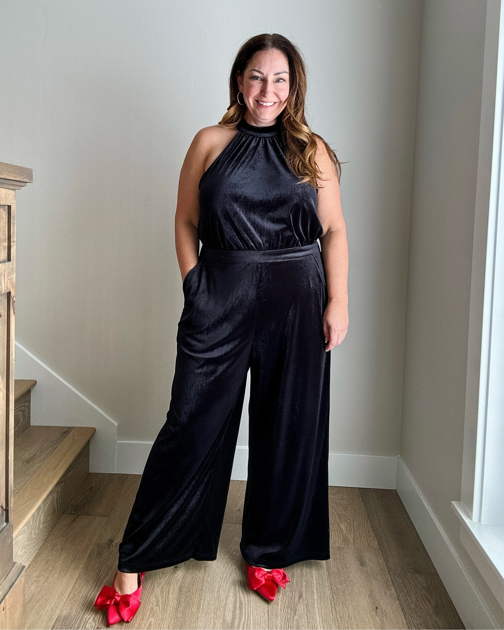 Target Black Velvet Halter Jumpsuit with Red Bow Slingback Flats

Fit Tips: Jumpsuit tts, L

Target style, holiday outfit, holiday event, red shoes, bow shoes, black outfit, fall outfit, winter style, formalwear, holiday party outfit, target fashion, midsize style

#LTKMidsize #LTKHoliday #LTKFindsUnder50