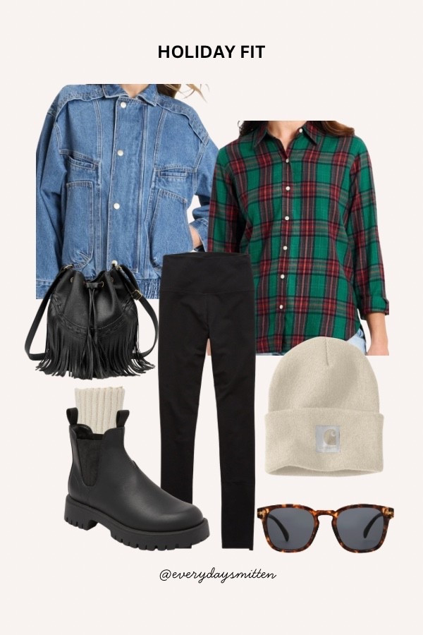 Holiday christmas outfit! 
Flannel button down: size up for an oversized fit! 

#LTKHoliday #LTKSaleAlert #LTKmomlife