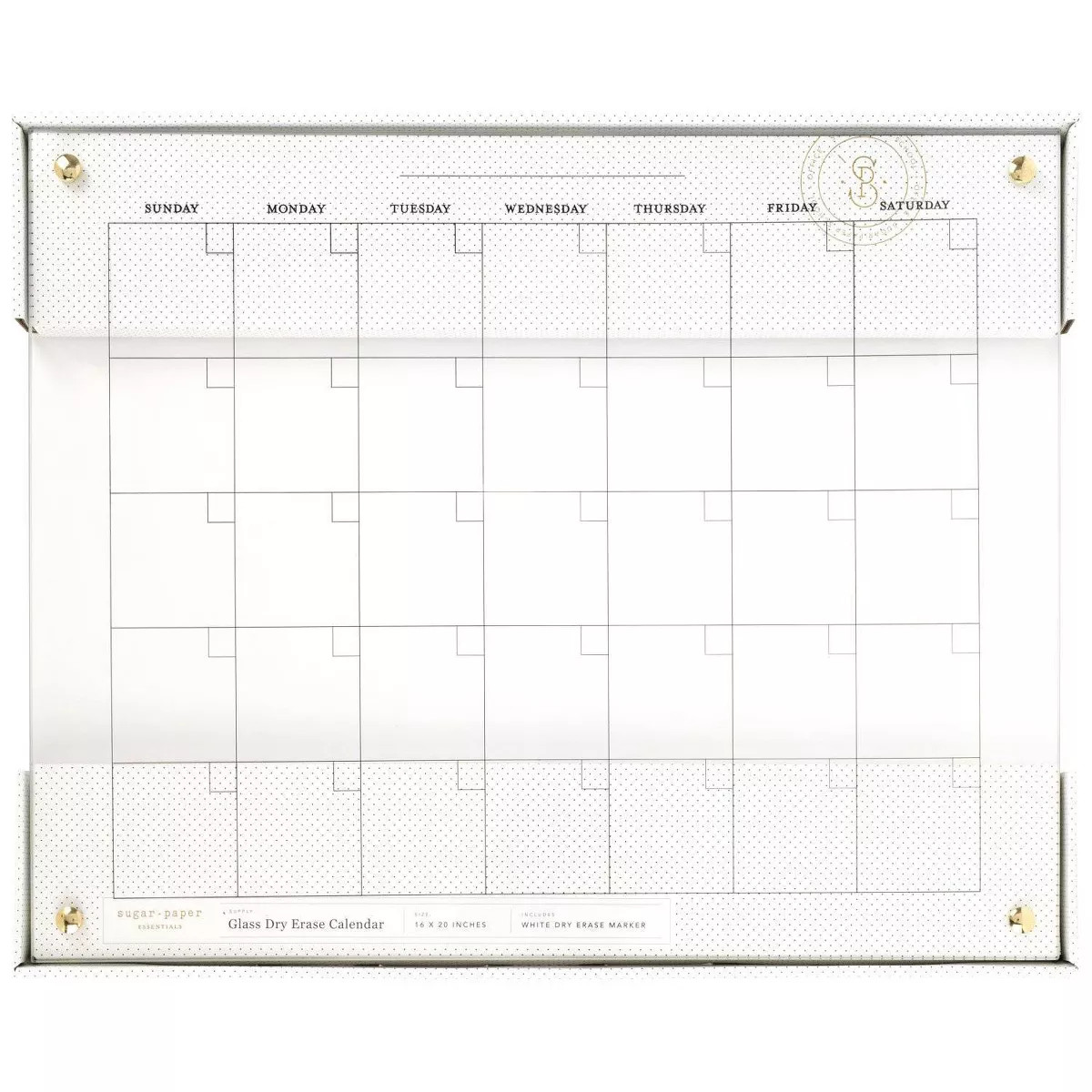 20"x16" Glass Dry Erase Calendar - Sugar Paper Essentials | Target