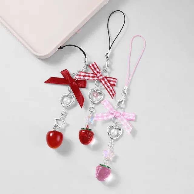 Rosesand - Strawberry Pendant Alloy Star Phone Strap / Bag Charm / Keyring | YesStyle Global