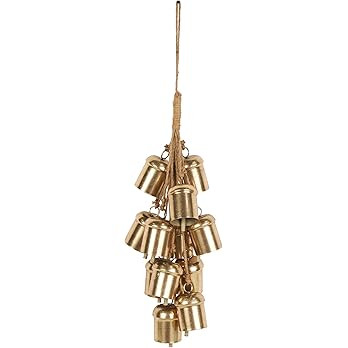 Deco 79 Metal Indoor Outdoor Decorative Bells Cluster Meditation Bell with Jute Hanging Rope, Cow... | Amazon (US)