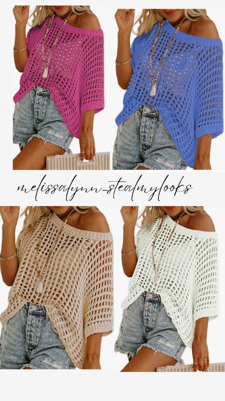 Top rated! Summer Scoop Neck Short Sleeve Sweater Casual Crochet Hollow Out Knit Tops Pullover Shirts Beach Coverup.

Shop my favorites at Melissa Lynn Steal My Looks.

#LTKStyleTip #LTKTravel #LTKFindsUnder50
