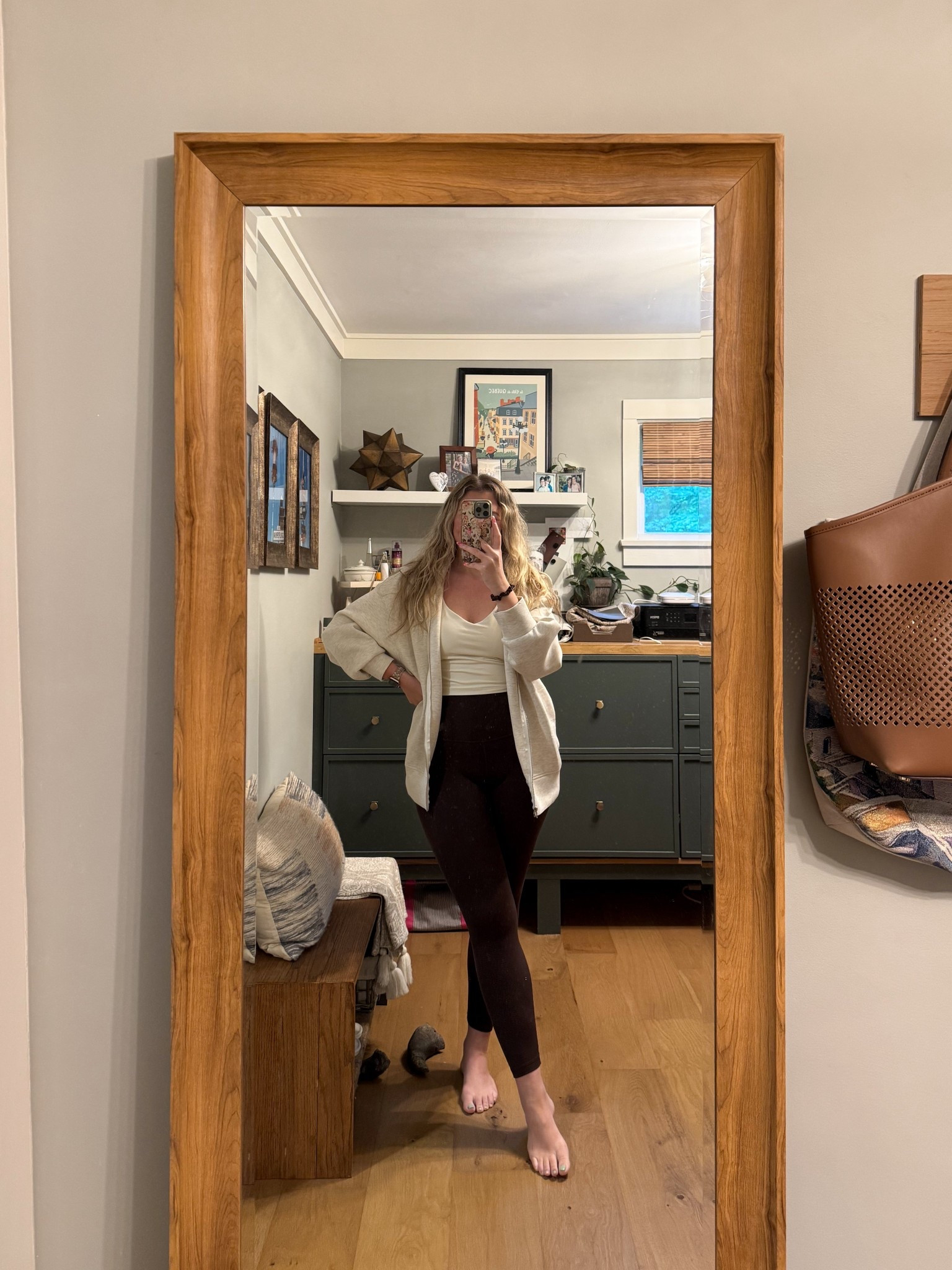 Loving the chocolate and cream color palette! Wearing a large in everything. Workout outfit, best leggings 

#LTKSaleAlert #LTKActive #LTKMidsize