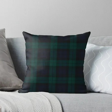 Pillowa Scottish Tartan Black Watch Decorative Throw Pillow Accent, 18x18 Canvas Throw Pillow | Walmart (US)