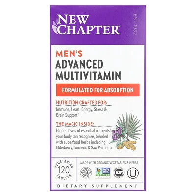 New Chapter, Men's Advanced Multivitamin, 120 Vegetarian Tablets | iHerb