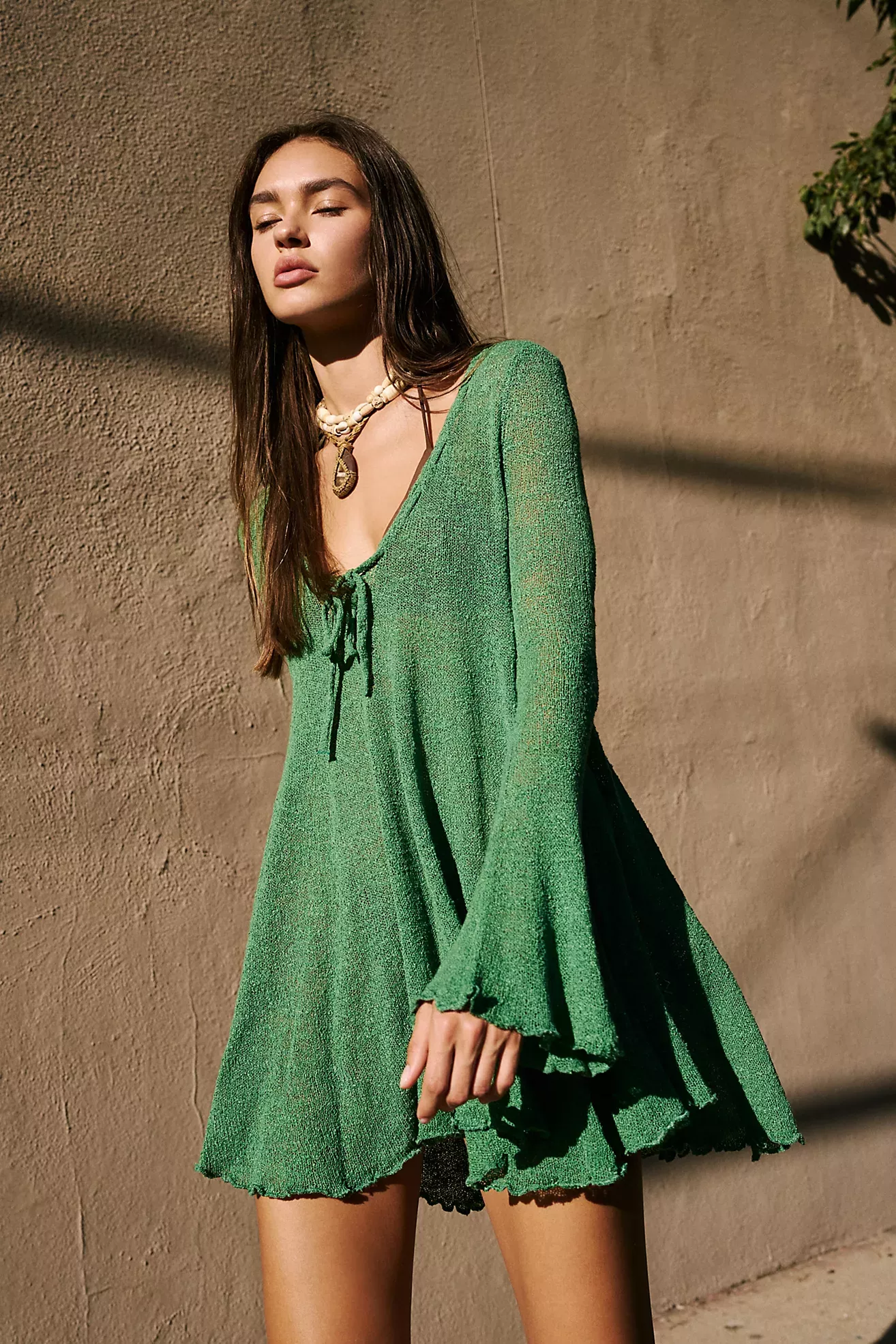 Green free people outlet sweater