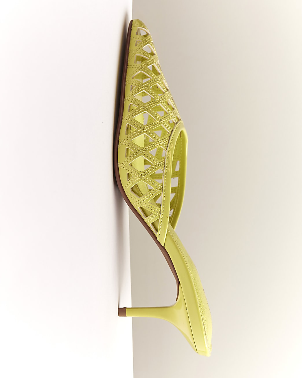 Green Lattice Mule Court Heels | River Island UK & IE
