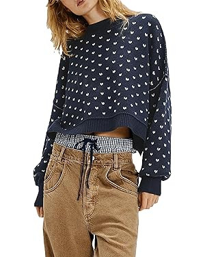Womens Oversized Polka Dot Knit Sweater Casual Loose-Fit Pullover for Fall and Winter | Amazon (US)