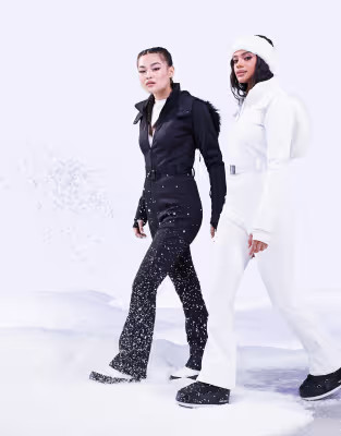 ASOS 4505 ski belted ski suit with slim kick leg and faux fur hood  | ASOS | ASOS (Global)