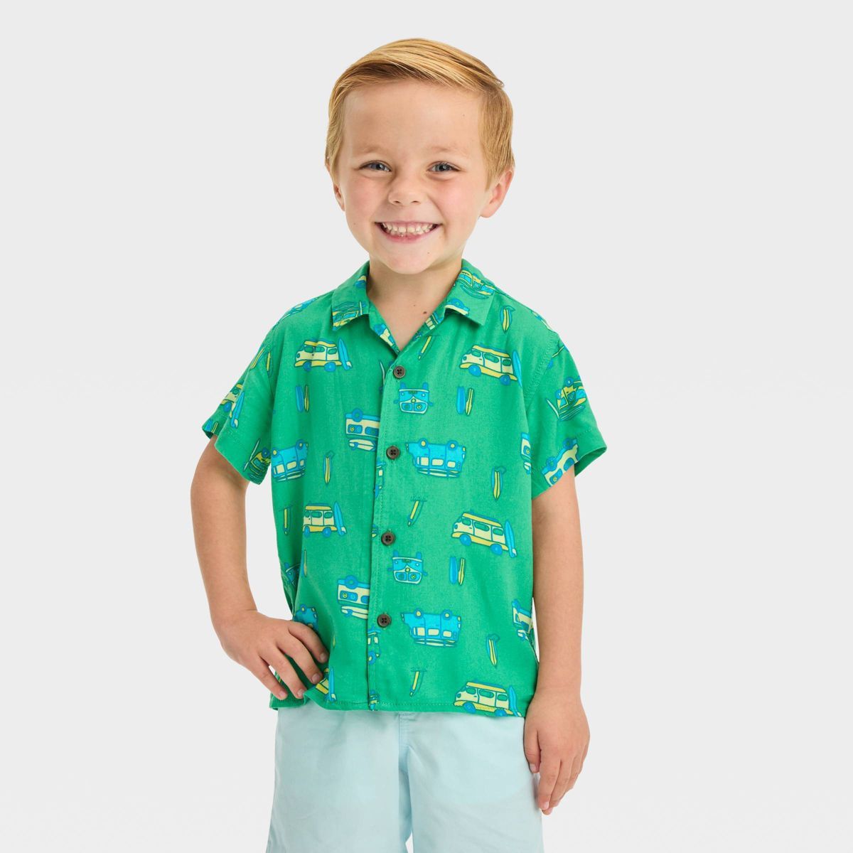 Toddler Boys' Van Challis Shirt - Cat & Jack™ Jade Green | Target