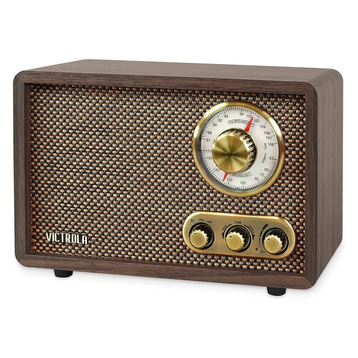 Victrola Retro Wood Bluetooth Radio with Built-in Speakers, Elegant & Vintage Design, Rotary AM/F... | Amazon (US)