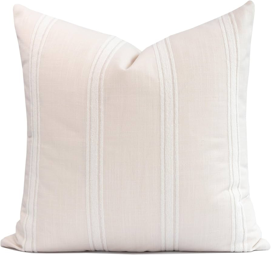 Crumbs Home Modern Farmhouse Fall Linen Indoor Outdoor Throw Pillow Cover Only, 20"x20" Water Rep... | Amazon (US)