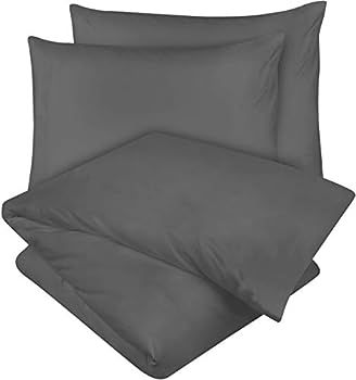 Utopia Bedding Duvet Cover Set - Brushed Microfibre Duvet Cover with 2 Pillowcases (Double, Grey) | Amazon (UK)
