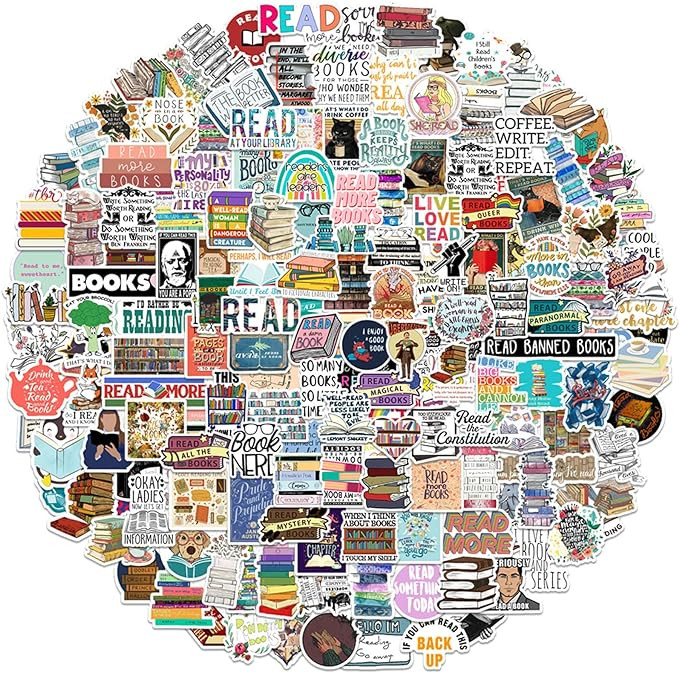 200PCS Bulk Book Stickers, Inspirational Reading Water Bottle Stickers for Kids Teens Students Te... | Amazon (US)