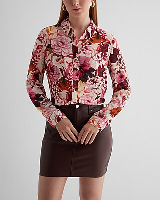 Relaxed Floral Portofino Shirt | Express
