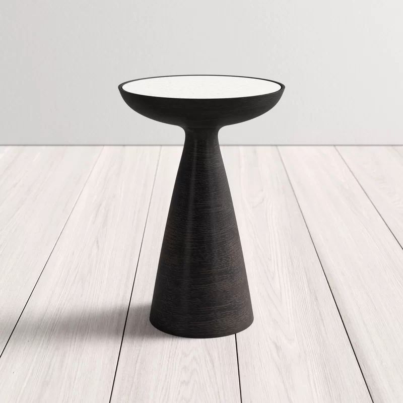 Fawley 22'' Tall Glass Pedestal End Table | Wayfair North America