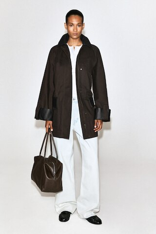 Leather-Trimmed Cotton Field Coat | COS UK