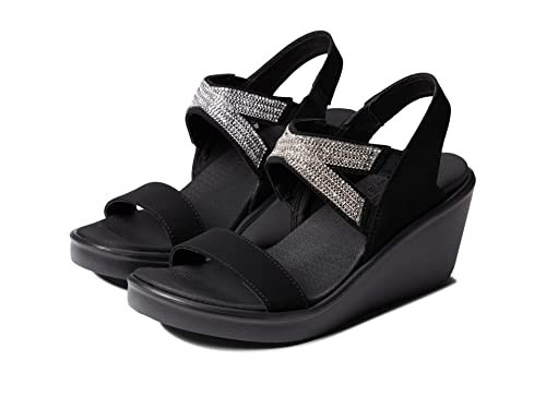 Skechers Women's Wedge Sandal, Black, 10 | Amazon (US)
